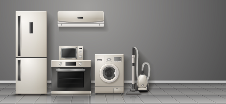 graphic mockup of home appliances