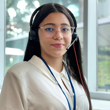 customer service staff with a headset