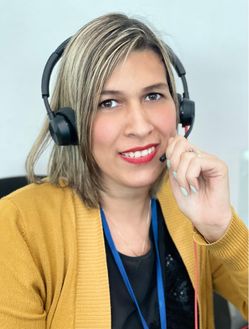 female customer service staff with a headset